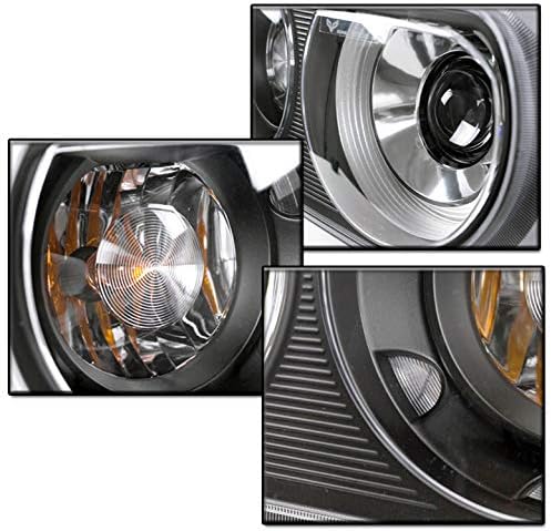ZMAUTOPARTS za 2008-2014 Dodge Challenger Crystal style farovi crni sa 6,25 plavim LED DRL svjetlima