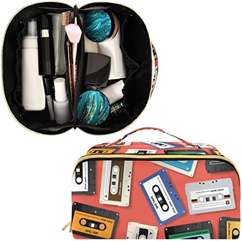 INNEWGOGO stara kaseta sa glazbom šarene kozmetičke vrećice za ženska torba za šminku sa prenosivom ručkom multifunkcionalna toaletna vreća vodootporna futrola za organizator za žene putovanje