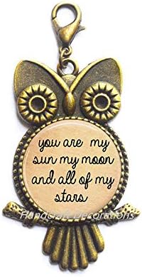 Rukovališta mi si mi sunce moj mjesec i svi moji zvijezde sova patentni patentni pauze, citat nakit, citat nakita, nakita sova, godišnjica