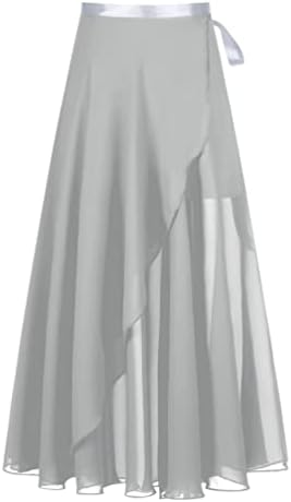 TIAOBUG ženska čipkasta točna suknja Lyrical Ballet Dance Kostim visoki struk Sheer Wrap Midi suknje