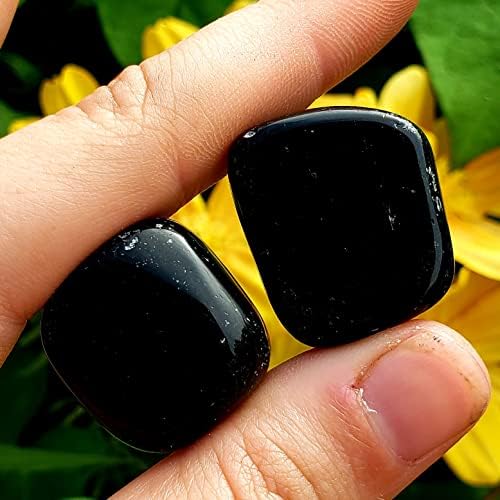 Crni turmalinski kamen srušen polirani prirodni reiki ljekovita metafizička kristalna dragulja čakre - 2pc set