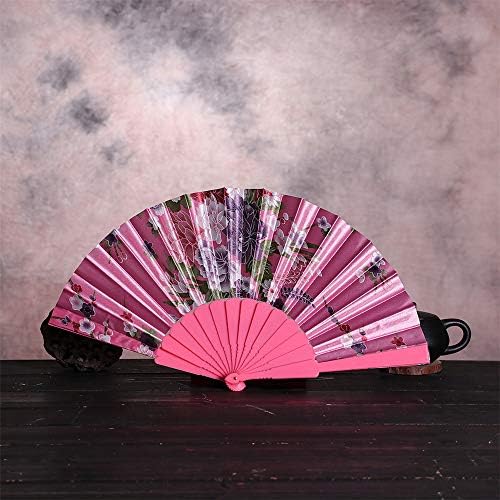IcoDod vintage kineski stil preklop ventilator vjenčani party ravna krpa čipka ventilator svilena preklopa ruka ventilator za cvijeće,