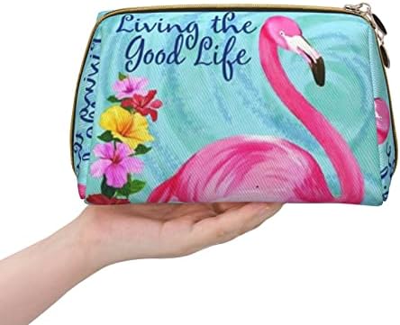 PSVOD FLAMINGO Cvijeće kožna kozmetička torba, putni kozmetički torba, prijenosna kozmetička torba, dame i djevojčice ručna kozmetička torba