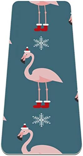Flamingo sa božićnim šeširom uzorak izuzetno velike vježbe Mat TPE Mat sa trakom za nošenje za jogu