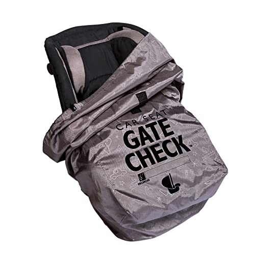 J.L. Childress Deluxe Gate Check Torba za autosjedalice - podstavljene ruksake - Odgovara svim autosjedalicama - Kapija za provjeru vrata sa ruksacima za autosjedalice - ruksak za auto sjedala za zračno putovanje - siva