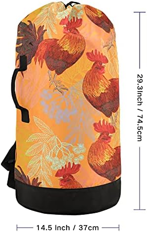 Fall seoska kuća Cocks Rooster torba za pranje veša Heavy Duty ruksak za pranje veša sa naramenicama ručke putna torba za pranje veša