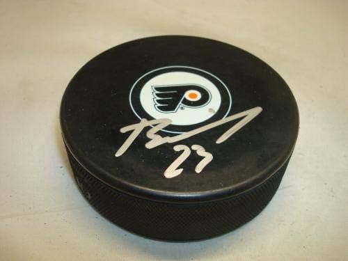 Brandon Manning potpisao Philadelphia Flyers Hockey Puck sa autogramom 1B-autogramom NHL Paks