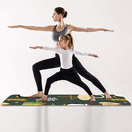 Unicey debela neklizajuća Vježba & amp; fitnes 1/4 prostirka za jogu sa smiješnim šarenim božićnim printom za Yoga Pilates & amp; podna fitnes Vježba