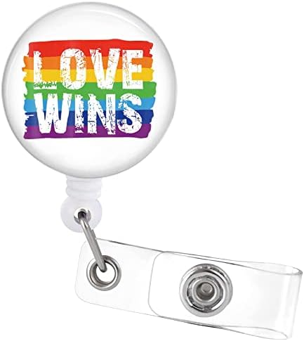 Badge Reels uvlačenje ljubavi osvaja LGBTQ Rainbow biseksualni napredak pride Badge Holder Reel ID kartica ime ukras 1.7 Inch