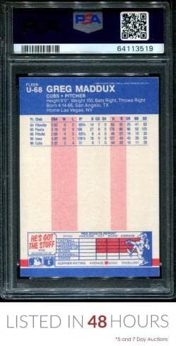 Update fleer u-68 Greg Maddux RC Cubs Hof PSA 9 DNK Auto 10 B1022060-519 - AUTOGREMBEDNE KARTICE BADEBALL