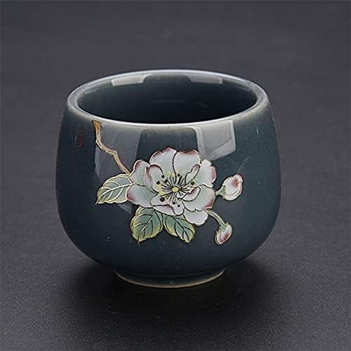 Dodouna keramički emajl color čaj za čaj ručno izrađen Gong Fu Master Veliki magnolia cvijet retro uredskog čaja 80 ml