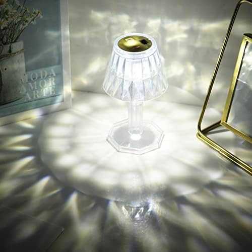 Yrmaups Crystal bežična stolna lampa - akrilna kristalna stolna svjetlost sa zatamnjenim LED žaruljama i modernim dizajnom - elegantni