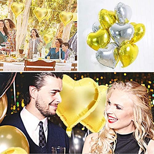 [10 pakovanje] baloni sa folijom u obliku srca, 18 Mylar baloni ukrasi od aluminijumske folije za rođendansku zabavu/ vjenčanje/Zaručničku