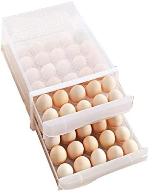 Aloncefh kutije za ručak plastična kutija za odlaganje jaja za kuhinju, dvoslojni poslužavnik za jaja, može da primi 60 komada