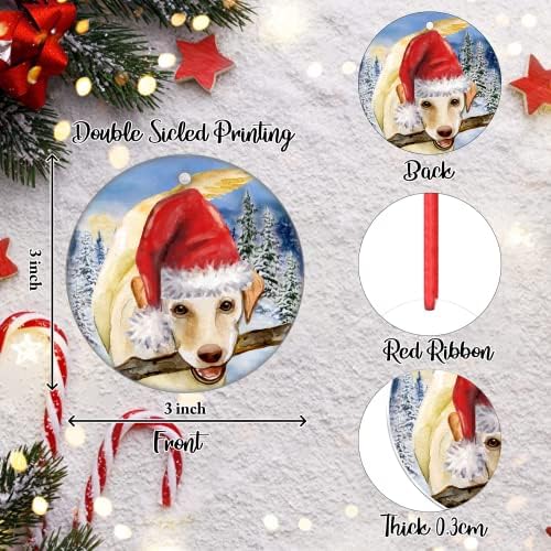 Labrador Retriver Prvi Božić Ornament 2022 Santa Naughty Lab Pas Keramički Ornament Božićno Drvo Viseći Ornament Kućni Božić Ornament