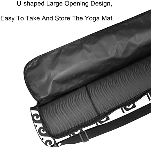 RATGDN Yoga Mat torba, grčki talas Ornament uzorak Vježba Yoga Mat Carrier full-Zip Yoga Mat torba za nošenje sa podesivim remenom