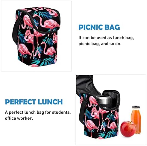 GUEROTKR kutija za ručak za žene, kutija za ručak za muškarce, mala torba za ručak,flamingo