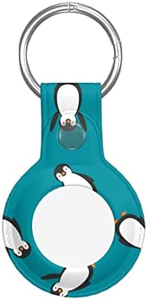 Pu Koža Airtag Tracker Zaštitni Slučaj Funny Slatka Penguins Plava Airtags Case Airtag Držač