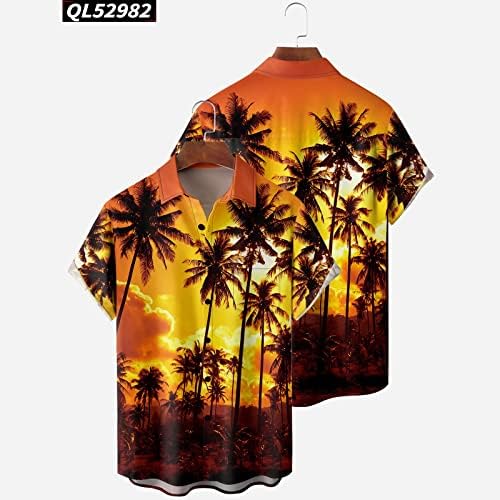 BMISEGM Summer Beach s majice za muškarce Flower Majica kratkih rukava Muška ljetna plaža u obliku ležerne haljine lijene košulje