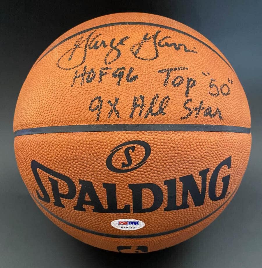 George Gervin potpisao službenu NBA košarku + HOF ISC Spurs PSA / DNK autogramirani - autogramirane košarkama
