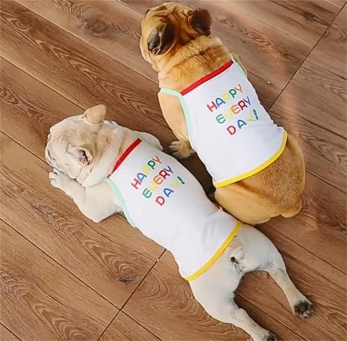 Pas Ljetna odjeća Puppy Slatka majica Sretna svaki dan Rainbow Ispiši psi prsluk francuski buldog tenkovi Frenchie Pug English Boston