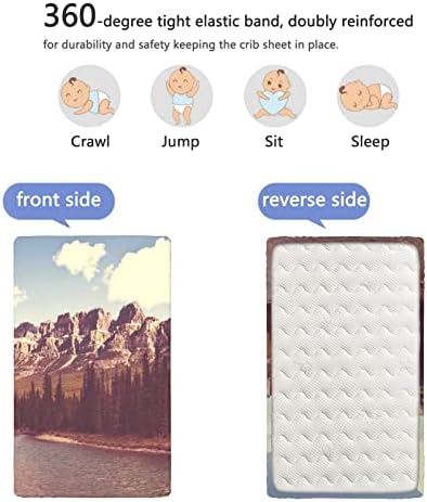 Planinski tematski plahte, prenosni mini krevetići ultra mekani madrac madrac sa krevetom ili kreveta za delič, 24 x38, višebojna