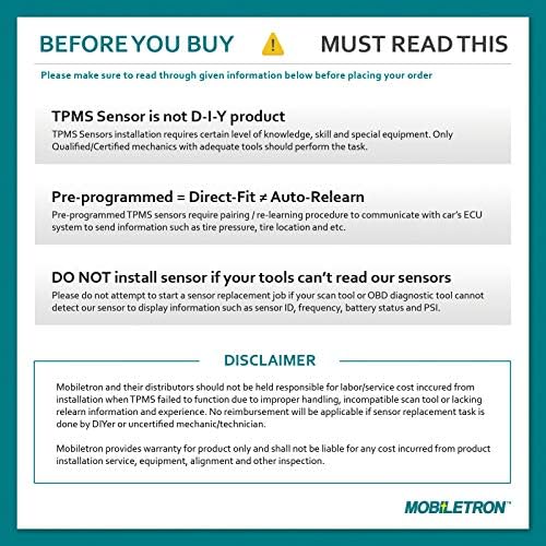 Moresensor potpis serije 433MHz TPMS senzor pritiska u gumama | Unaprijed programiran za odabir 5 američkih modela marke | Zamena