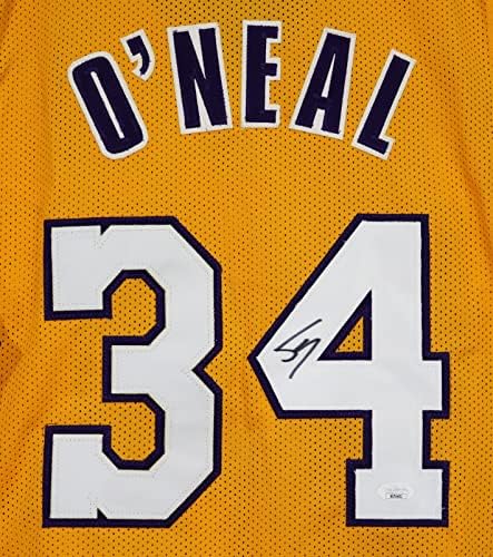 Shaquille O'Neal Los Angeles LAKERS potpisan autogramirani žuti 34 Custom Jersey JSA COA