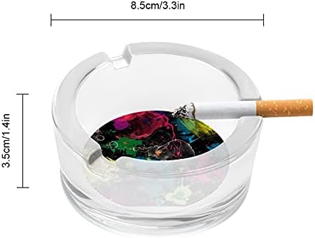Prozračne psihodelične šarene grafite Crystal pepeljare cigarete i cigare pepeo za pepeo držač staklenog kruga u zatvorenom dijelu