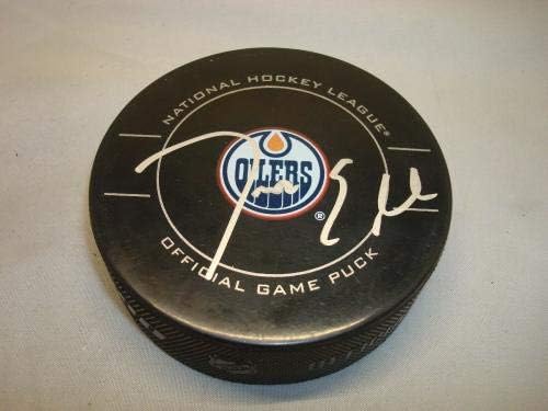 Jordan Eberle potpisao Edmonton Oilers zvanična utakmica Hockey Puck PSA / DNK COA 1A-potpisani NHL Pakovi
