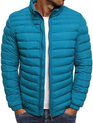 Muški kaput, plus veličine kaputi s dugim rukavima muškarci trendi aktivni zimski zimski vrat zip up jakne fit solid color4