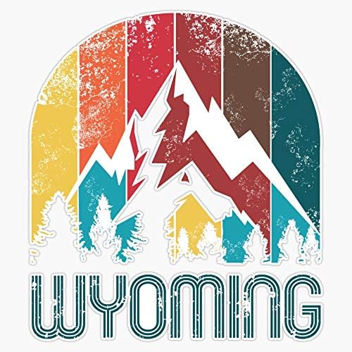 Retro Wyoming Design za muškarce Žene i djeca naljepnica odbojnika Prozor Vinil Decal 5