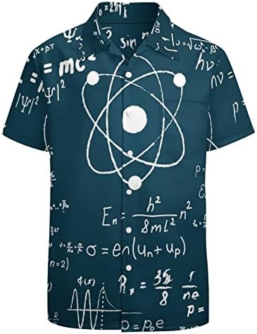 Fizika i matematička nauka Formula muške košulje kratki rukav dugme down bluza Casual Tee Top košulje na plaži sa džepom