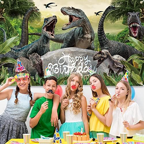 Dinosaurusi ukrasi za rođendanske zabave Baner pozadina Safari džungla dinosauri svjetski rođendanski Potrepštini za dječake djecu Dino tematska Rođendanska usluga pozadina za unutarnje vanjske potrepštine za zabave Baner