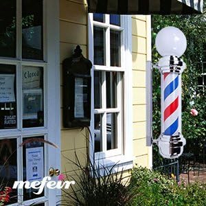 Mefeir 2 paketi 32 '' LED brijačni pol svjetlo klasični stil, frizerski salon Barber shop Otvori znak, rotirajuće crvene bijele plave LED trake, IP44 vodootporna štedi energiju