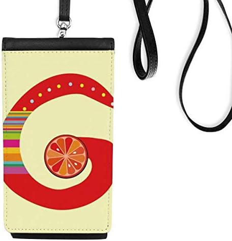 G abeceda narančasta voće slatki uzorak telefon novčanik torbica viseći mobilni torbica crni džep
