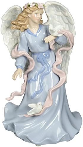 Cosmos 80086 Fini porculan Angel Holding Dove Muzička figurica, 8-inčni, plavi