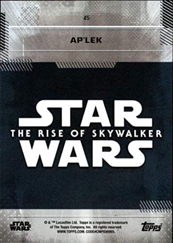 2019 TOPPS Star Wars Raspon Skywalker serije Jedna 45 Ap'lek trgovačka kartica