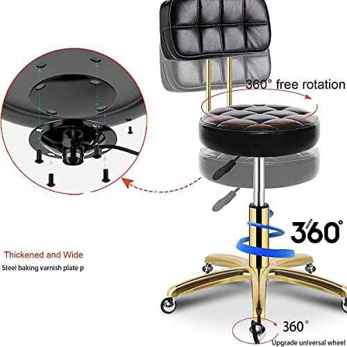 Hidraulična okretna salonska stolica podesiva po visini, ergonomska sa naslonom za leđa za masažu tetovaža Spa ured Home Laboratory,