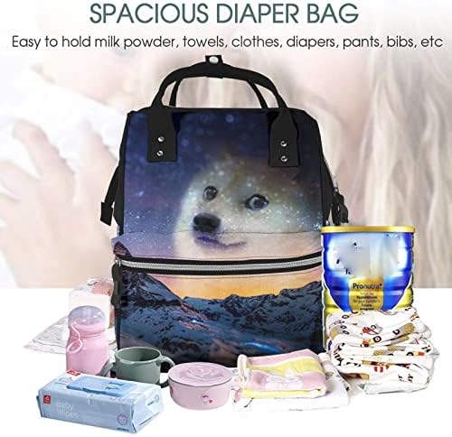 Ruksaci koji mijenjaju pelene za mamu Funny-Doge-Emoticon-Shiba-Inu-Galaxy putni torbe za torbe za ručni paket