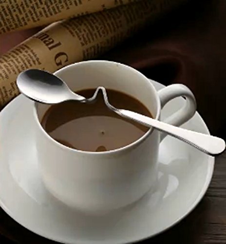 10pcs od nehrđajućeg čelika med mleka za mišanje kafe kašika žličica sa zakrivljenom ručkom - 7 inča
