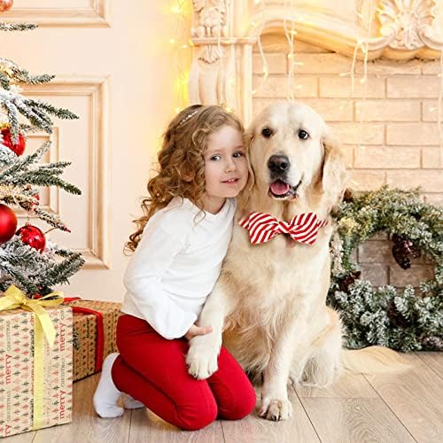 Božićni ovratnik od malog psa sa bogtičnim prugama božićnim ovratnikom za djevojku i dječaka, simpatični podesivi ovratnik za pse štene za male srednje velike pse mačke kućni ljubimci