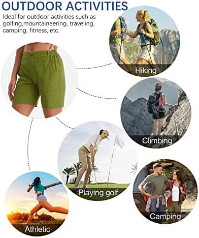 Feixiang ženske golf kratke hlače Brze suho lagane kratke hlače za ženske planinarske gaćice sa džepovima sa zatvaračem vodootporne