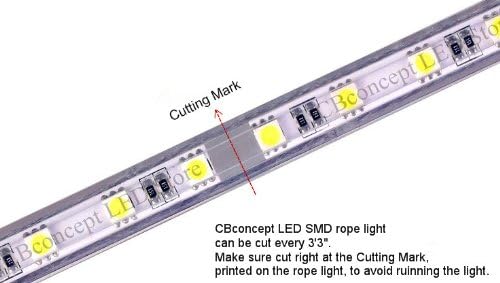 CBconcept 120vsmd5050-50M-B 120-voltna SMD5050 fleksibilna ravna LED traka za užad, kalem od 165 stopa, plava