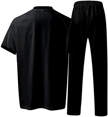 Muški setovi 2 komada odijela Majica Modni trenerki Ležerni set Plus veličina kratkih rukava i hlača Podelja Poplana odijela za muškarce