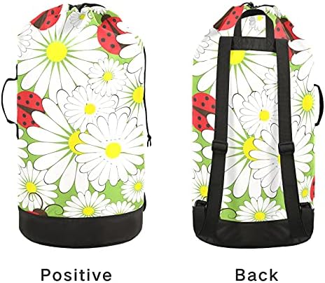 Ladybirds Flowers torba za veš za teške uslove rada ruksak za veš sa naramenicama i ručkama putna torba za veš sa zatvaračem vezice
