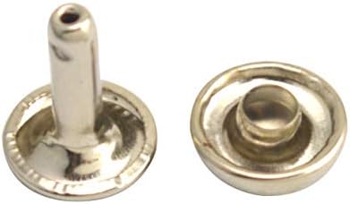 Wuuycoky Silvery dvostruka kapa gljiva za zakovice metalni kape 12 mm i post 10 mm pakovanje od 40 setova