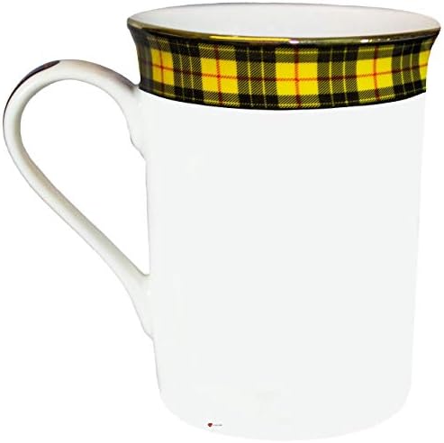 Kina Šalica za kafu MacLeod haljina žuta klana Crest Gold Rim Škot