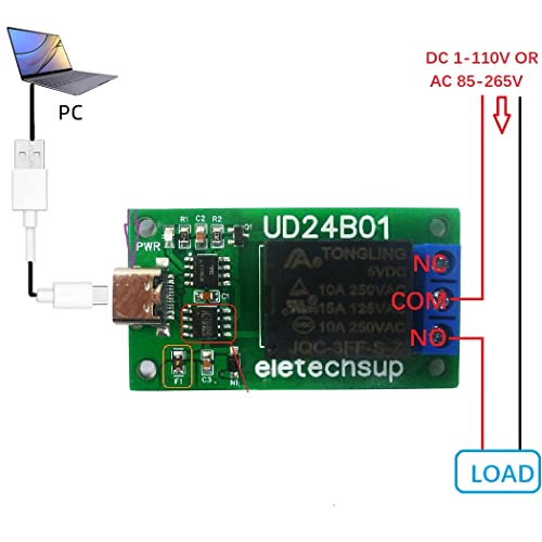ELETECHSUP tip-c USB relejni modul DC 5V PC UART serijski port RS232 Switch daska