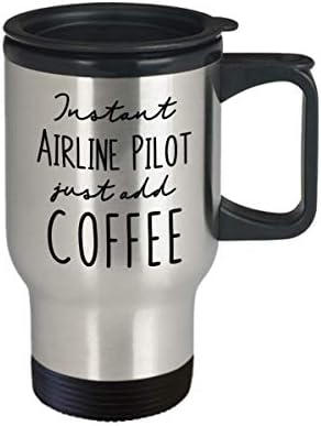 Zrakoplovna pilot izolirana putna krigla - Instant samo dodajte kafu - smiješni sjajni pokloni za rođendan, maturu, Božić